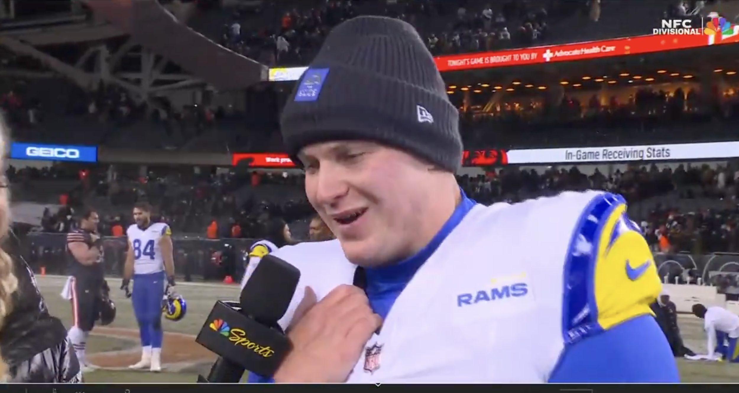 NBC scrambles Rams kicker Harrison Mevis’s postgame interview over perceived S-bomb