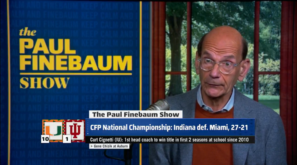 Paul Finebaum eats crow about Indiana: ‘Nobody was more incorrect … than me’