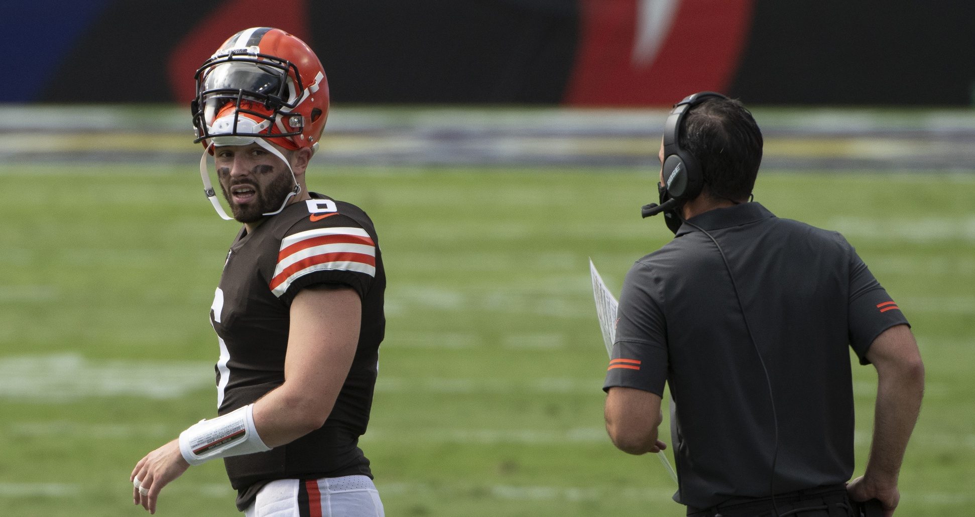 Baker Mayfield fires back at Falcons beat writer, Kevin Stefanski over ‘dumpster fire’ label