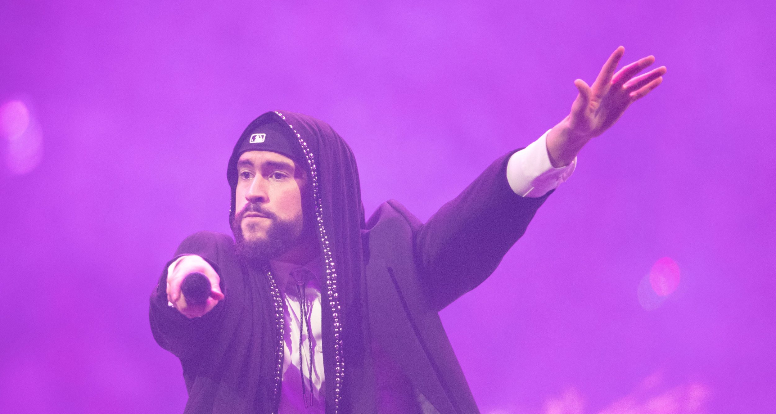 Bad Bunny performs on stage for his “Most Wanted Tour” at Bridgestone Arena in Nashville, Tenn., Saturday, May 11, 2024.