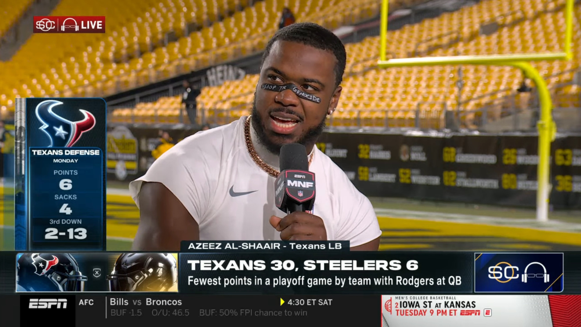 Azeez Al-Shaair on SportsCenter