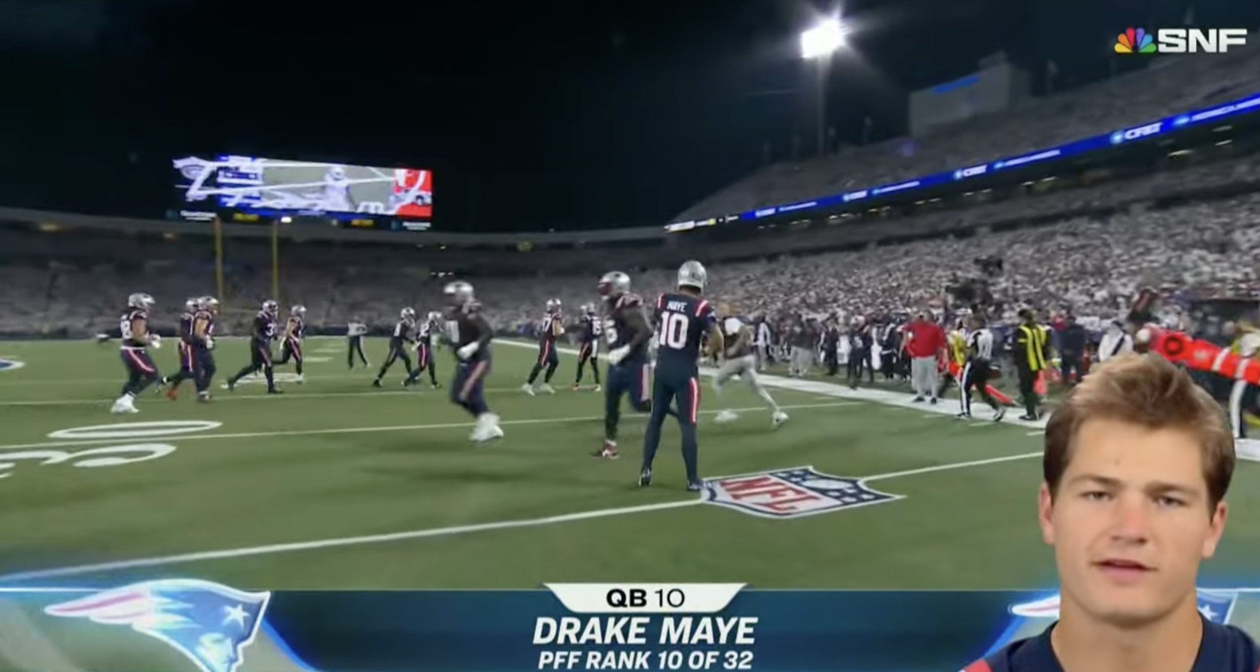 Patriots QB Drake Maye recorded a new player intro for NBC's Super Bowl broadcast, but the network isn't revealing what he said.