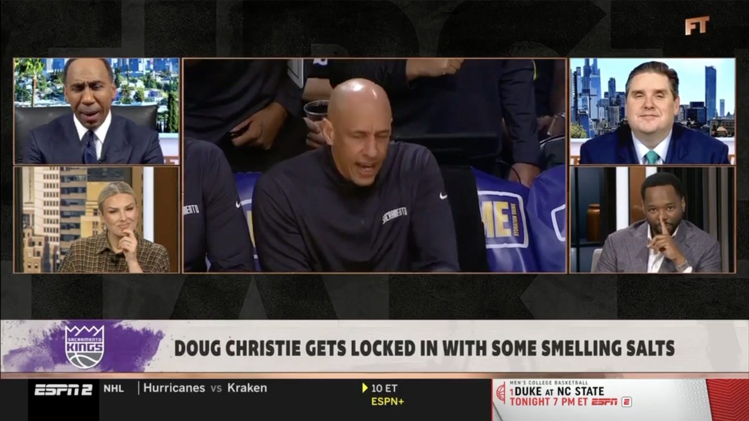 Stephen A. Smith talking about Doug and Jackie Christie on First Take