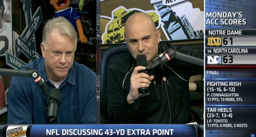 Boomer Esiason and Craig Carton on WFAN and CBS Sports