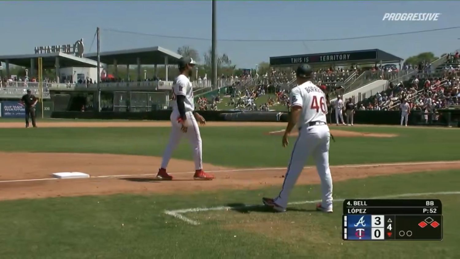 Minnesota Twins Byron Buxton on third base