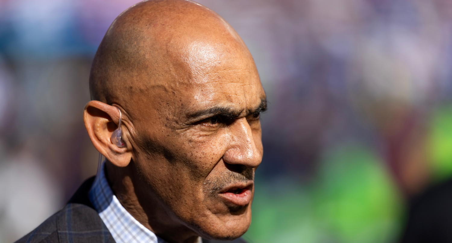 Feb 8, 2026; Santa Clara, CA, USA; NBC Sports analyst Tony Dungy prior to the New England Patriots game against the Seattle Seahawks in Super Bowl LX at Levi's Stadium. Mandatory Credit: Mark J. Rebilas-Imagn Images
