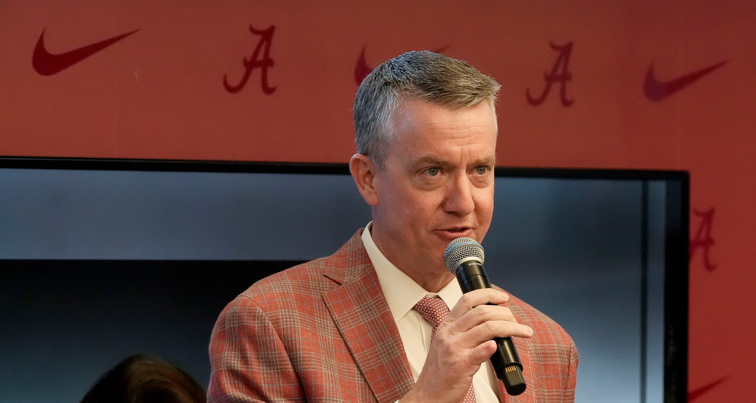 The University of Alabama celebrated the retirement of Dr. Ginger Gilmore from the athletic training staff Friday at Bryant-Denny Stadium. Athletics director Greg Byrne speaks during the reception.