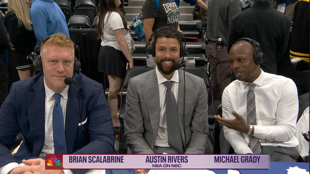 NBC criticized for putting announcer Michael Grady, former T’Wolves player Austin Rivers on playoff broadcast