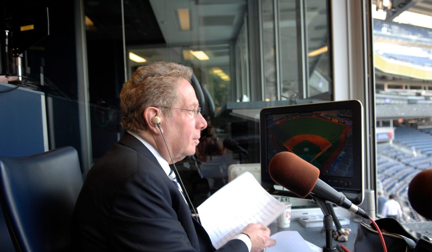 John Sterling, Edgewater, NJ resident and the voice of the Yankees on radio on Aug. 17, 2012 in Bronx, New York.