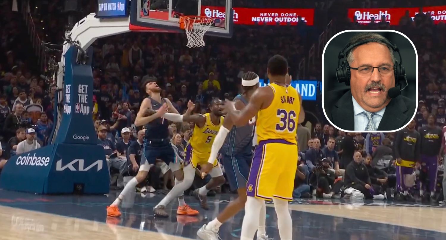 Stan Van Gundy calls out a Chet Holmgren flop during the 2026 NBA Playoffs. Credit: Prime Video; Kirby Lee-USA TODAY Sports