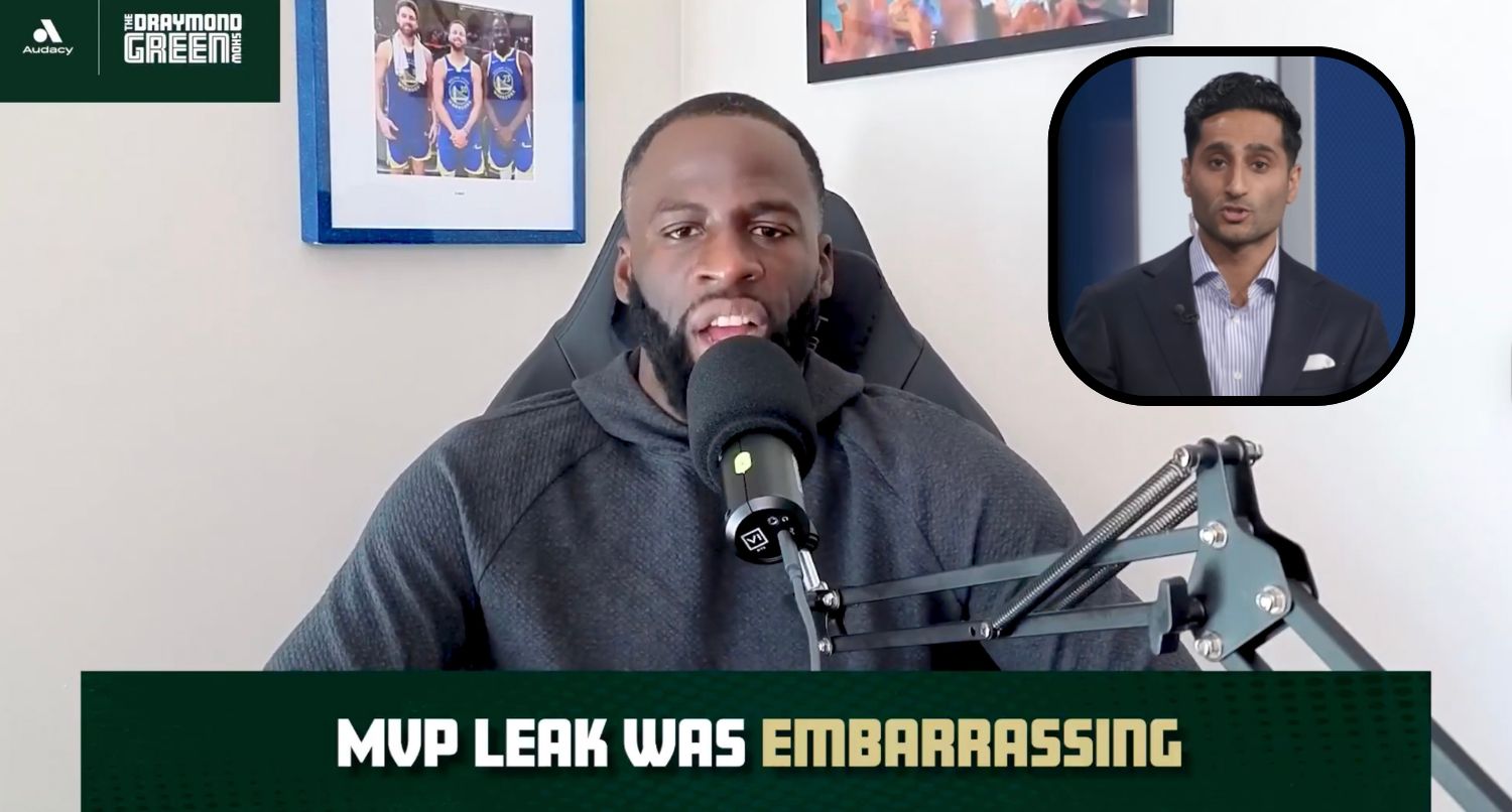 Draymond Green sounds off about Shams Charania's early NBA MVP announcement. Credit: Credit: The Draymond Green Show; ESPN
