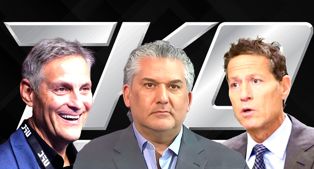 TKO executives Nick Khan Mark Shapiro Ari Emanuel
