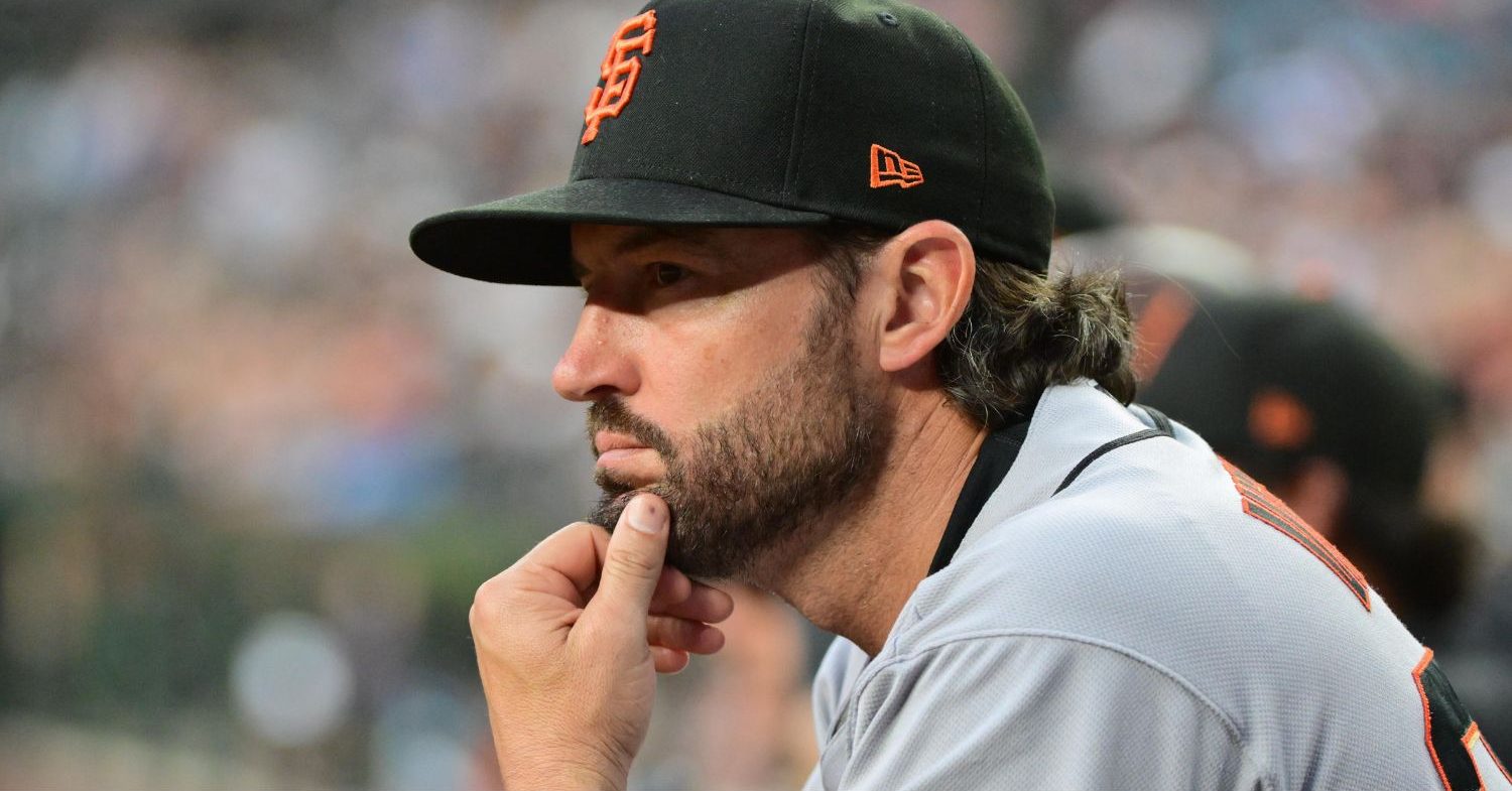 May 18, 2026; Phoenix, Arizona, USA; San Francisco Giants manager Tony Vitello (23) looks on in the second inning against the Arizona Diamondbacks at Chase Field. Mandatory Credit: Matt Kartozian-Imagn Images