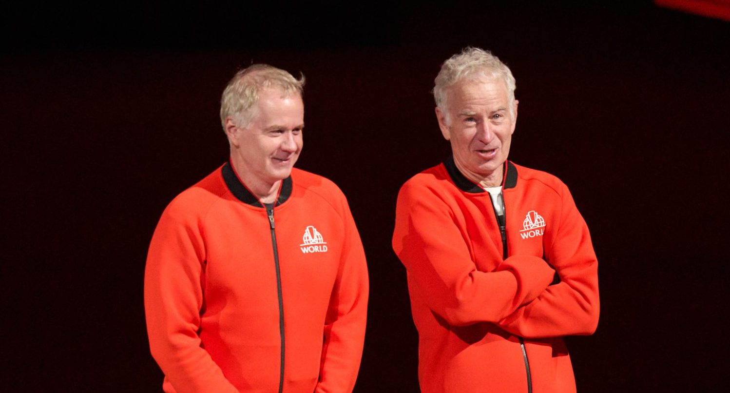 Team World captains Patrick and John McEnroe