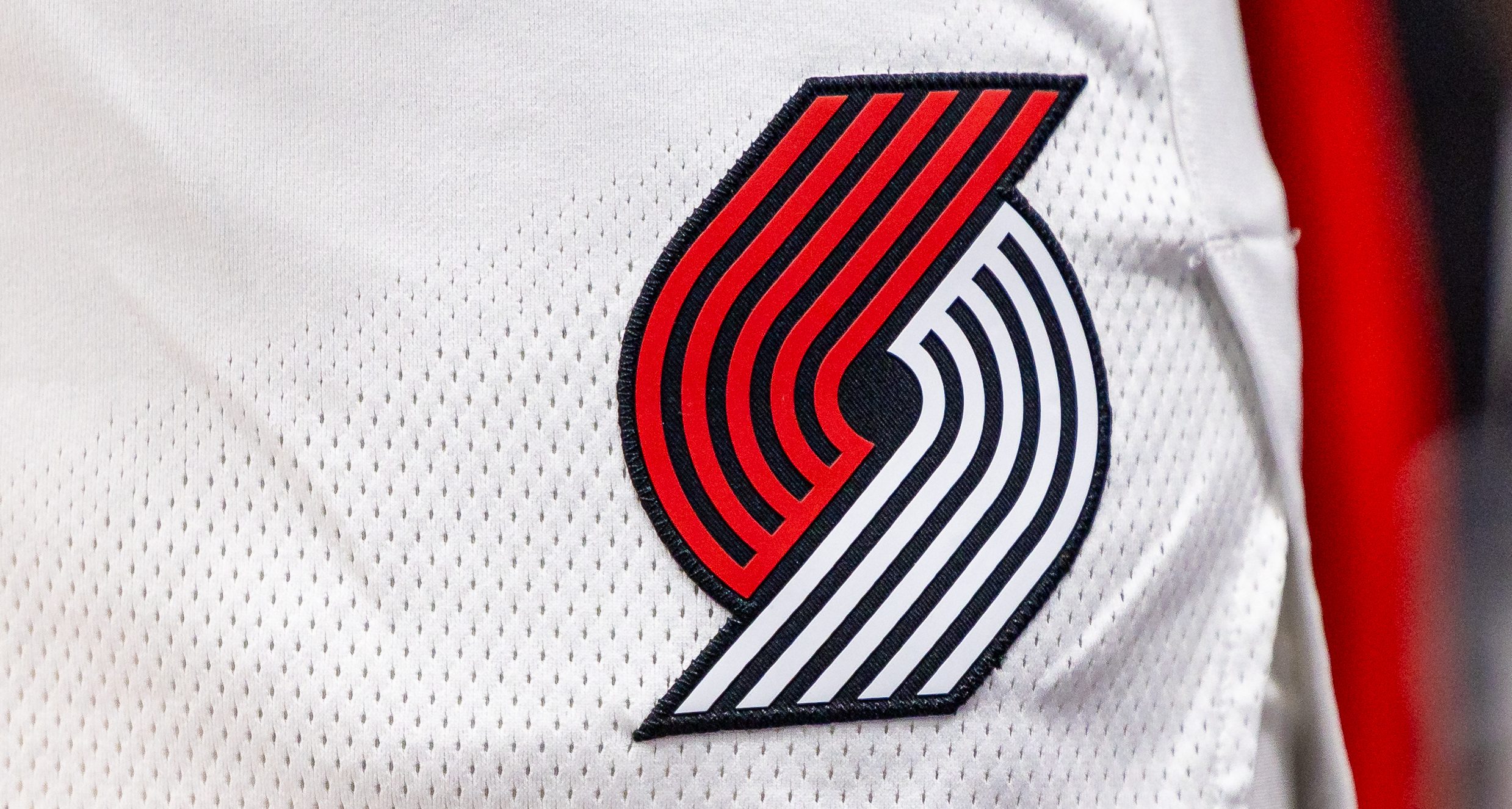 Detailed view of the Portland Trail Blazers logo