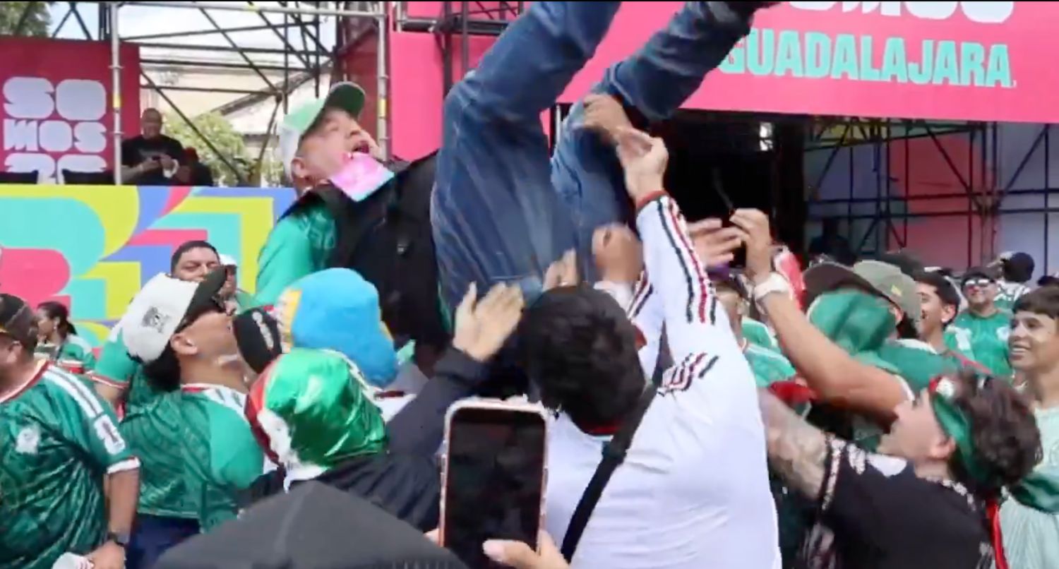 Mexico fans can't stop picking up reporters during live World Cup segments