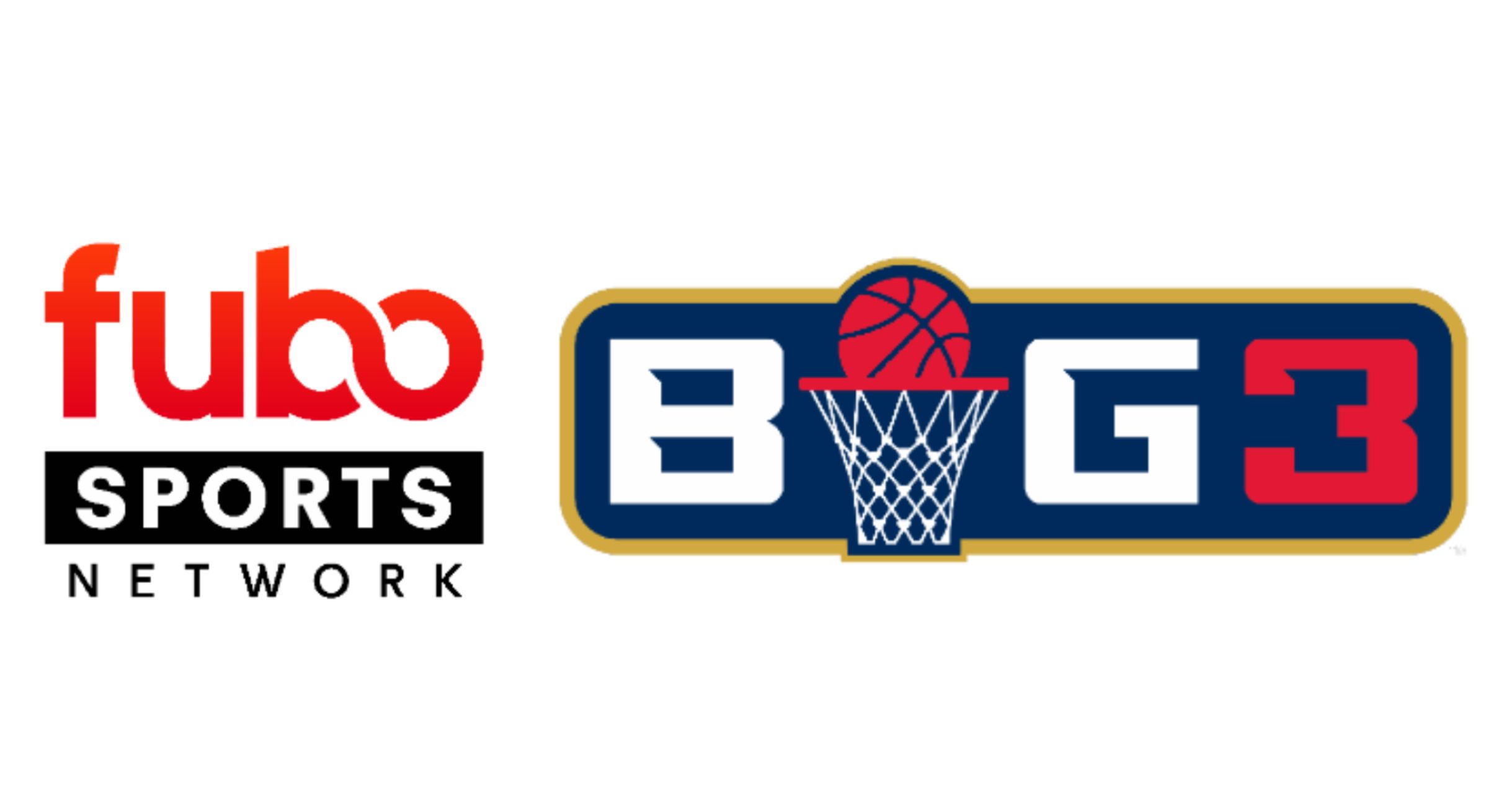 The logos of Fubo Sports Network and BIG 3