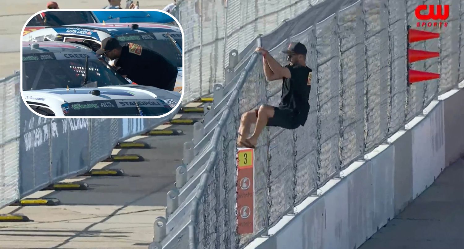 The CW shows fan climb onto NASCAR track at naval base, get arrested by NCIS