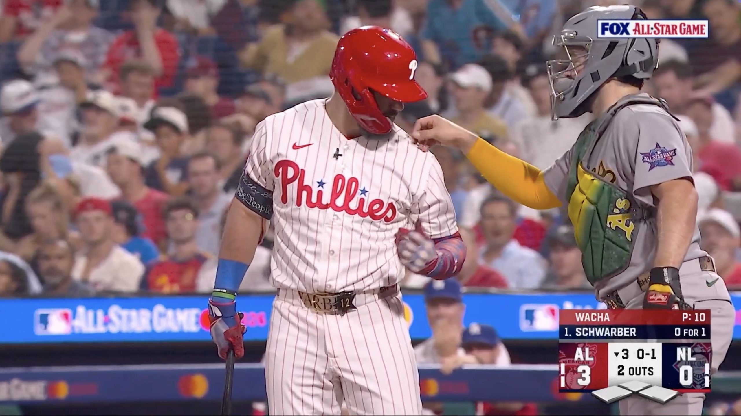 Kyle Schwarber during the 2026 MLB All-Star Game. Credit: Fox