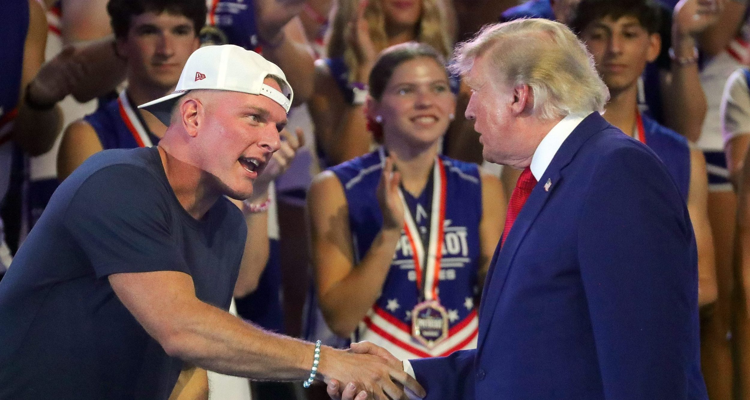 Despite minimal promotion by ESPN, Jimmy Pitaro and Josh D'Amaro joined Trump and Pat McAfee at Patriot Games