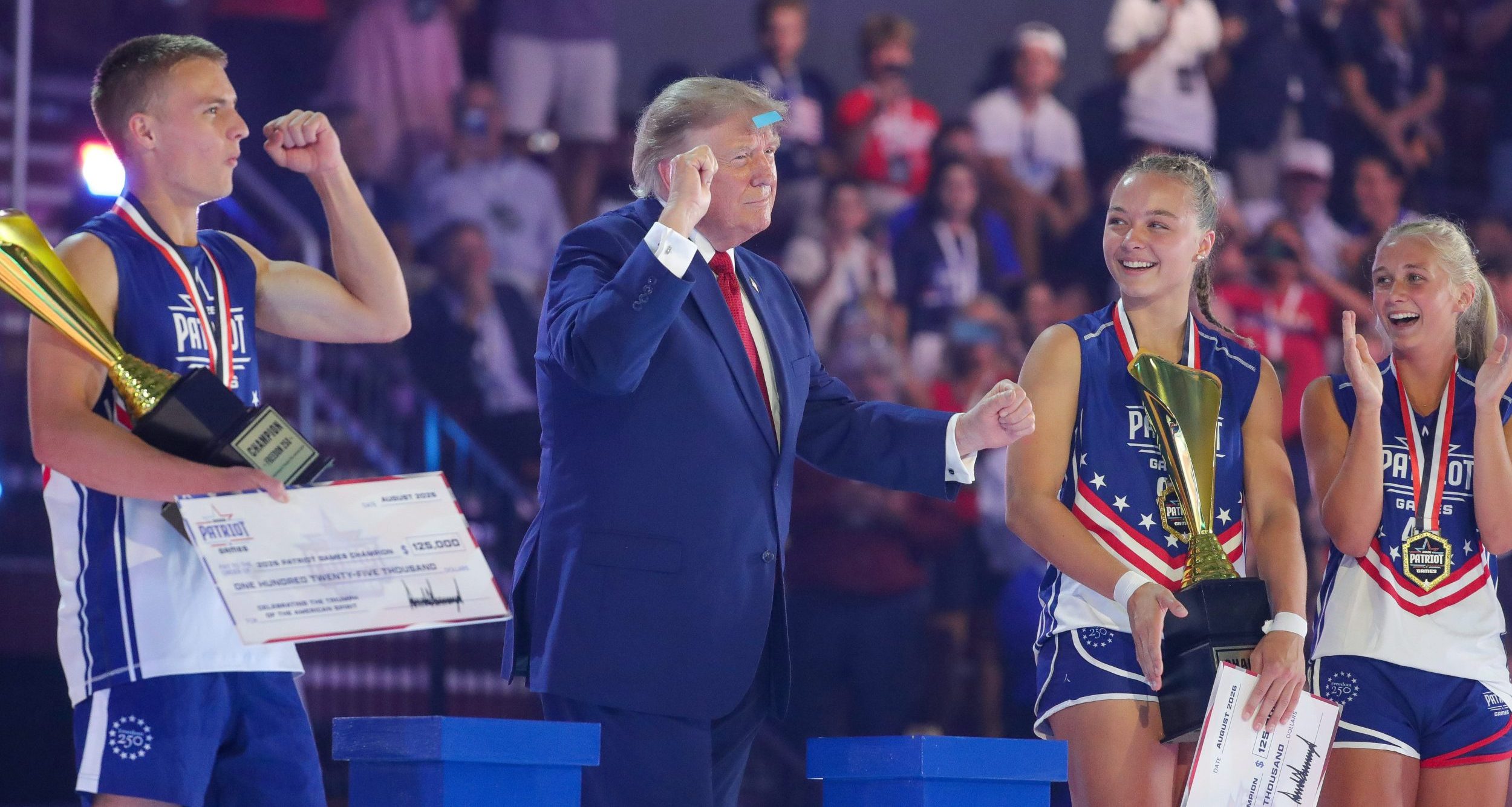 disney ceo and jimmy pitaro attend the controversial patriot games