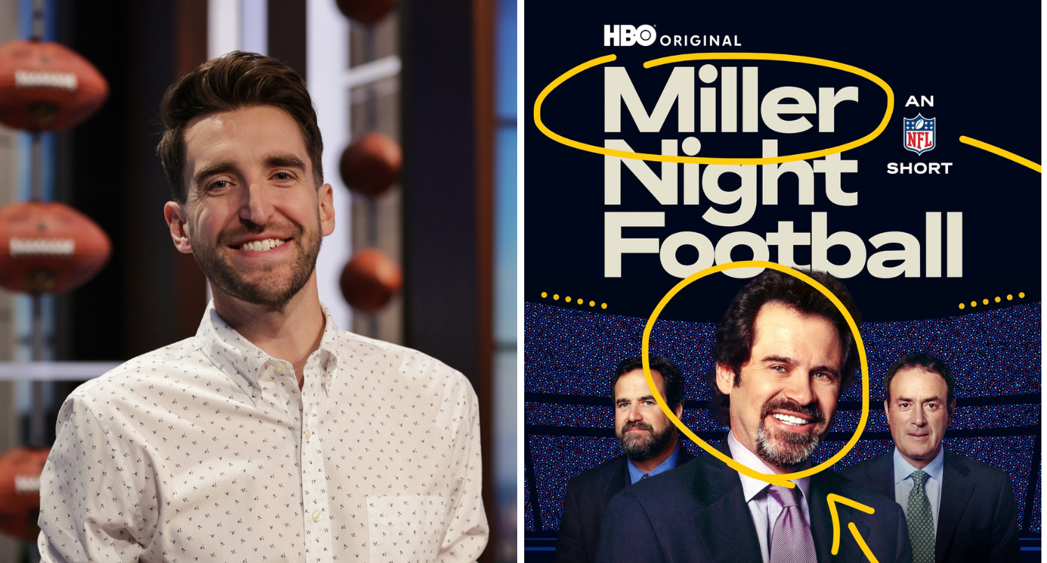 Dennis Miller on the Monday Night Football broadcast set